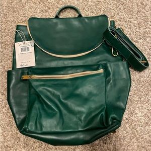 Sseko Designs Convertible Crescent Zip Tote/Bookbag in Oiled Agave